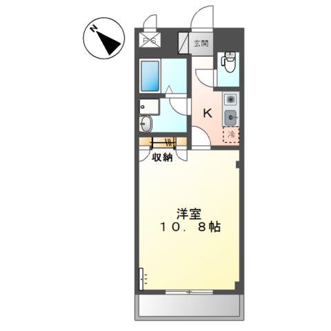 ソレアード(1K/2階)の間取り写真