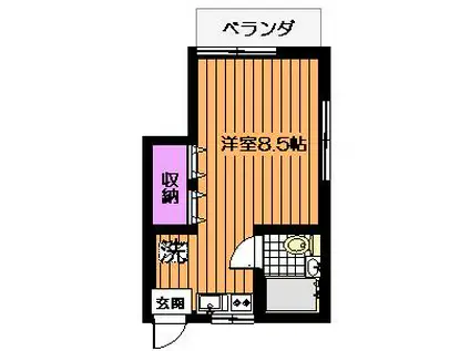 Kハウス(ワンルーム/2階)の間取り写真