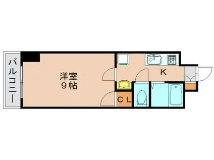 ロイヤル渡辺通(1K/11階)の間取り写真