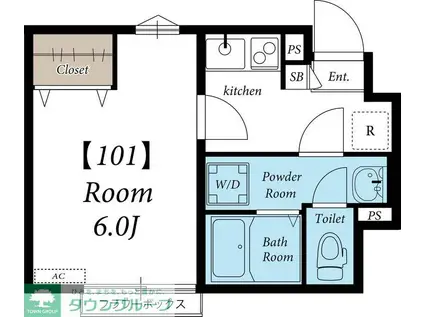 グリーンメゾン中央(1K/1階)の間取り写真