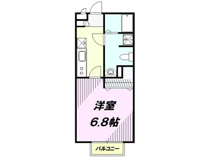 アムールジョリコリーヌ(1K/1階)の間取り写真