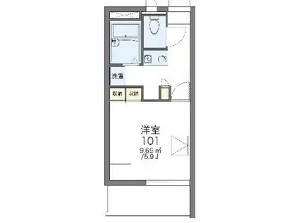 レオパレスNISHIGAIII(1K/3階)の間取り写真