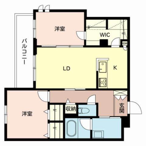 シャーメゾン英賀保東(2LDK/2階)の間取り写真