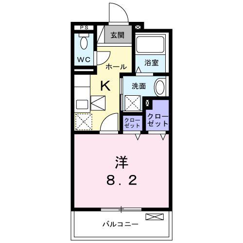 N・Sグランデ(1K/1階)の間取り写真