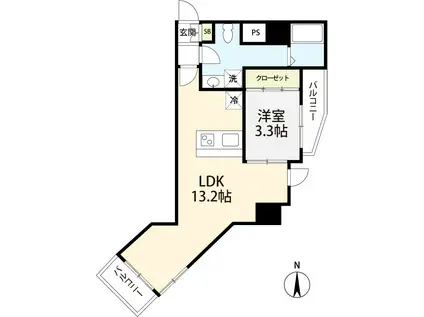 LAULEA(1LDK/8階)の間取り写真