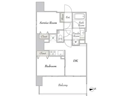 プルミエ市谷薬王寺(1SLDK/10階)の間取り写真