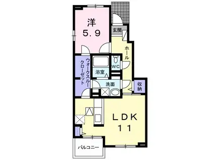 フェアリー・ローズIII(1LDK/1階)の間取り写真