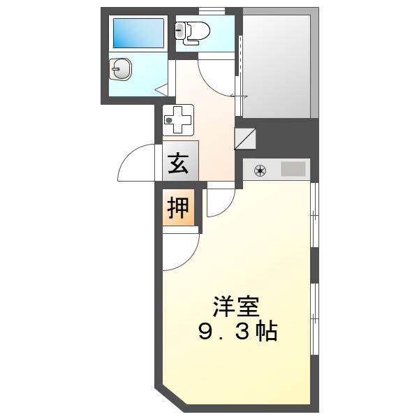 池下ヤママンビル(1K/5階)の間取り写真