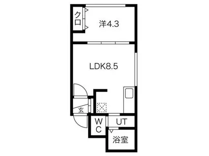 ラフィーネ円山公園・煌(1LDK/2階)の間取り写真