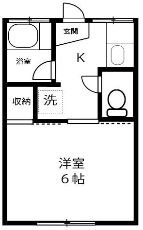 国際ハイツ(1K/2階)の間取り写真