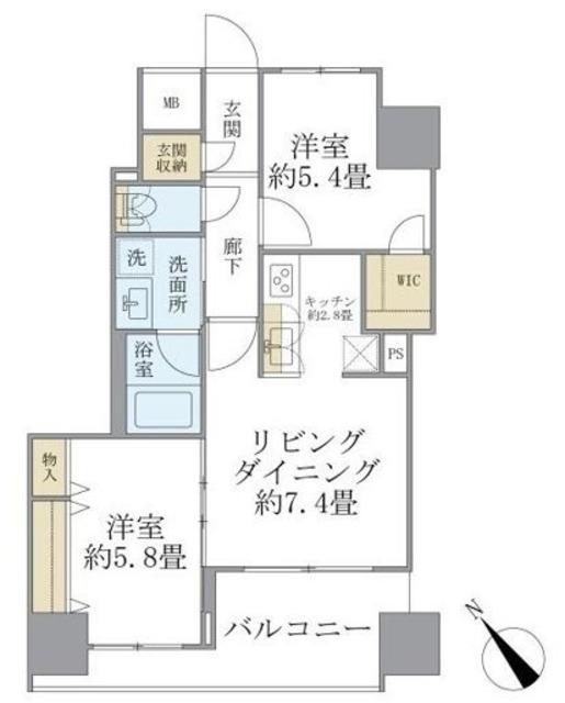 エミリブ東長崎(2LDK/10階)の間取り写真