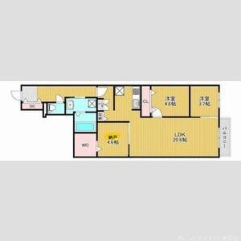 平岸5-13(2SLDK/5階)の間取り写真