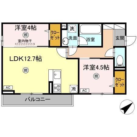 M・K・K 高峰町(2LDK/3階)の間取り写真