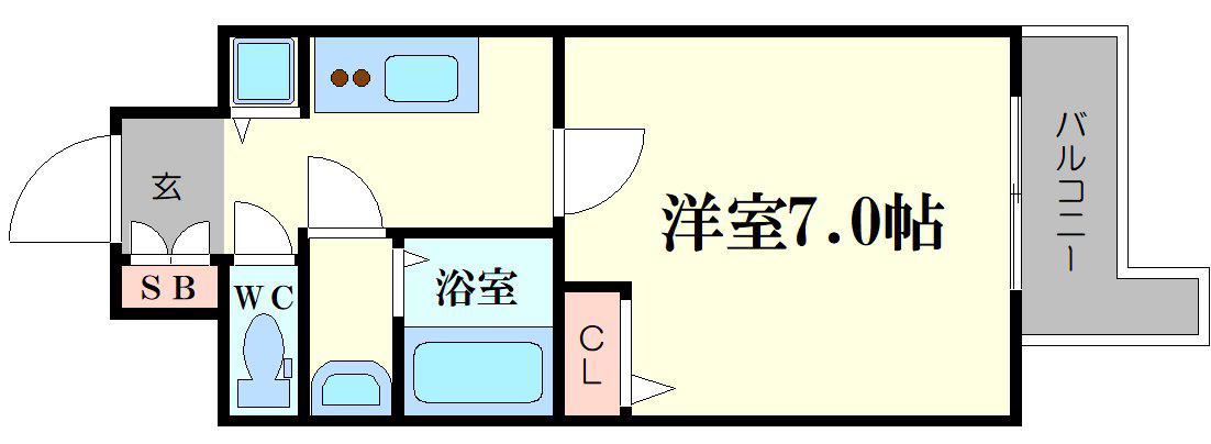 S-RESIDENCE天満GRACIS(1K/5階)の間取り写真