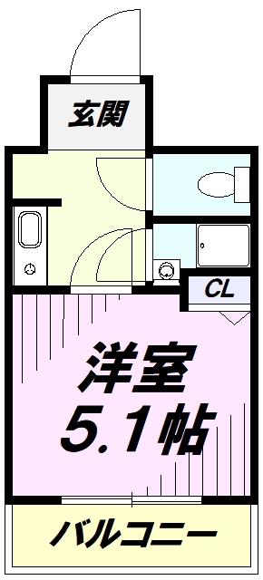 ダイヤモンドスクエア新所沢(1K/7階)の間取り写真