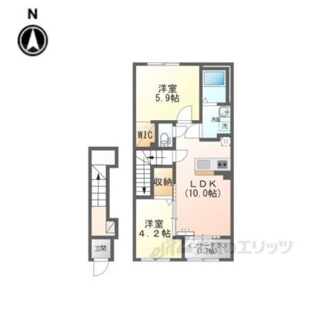 南京終7丁目アパート工事(2LDK/2階)の間取り写真