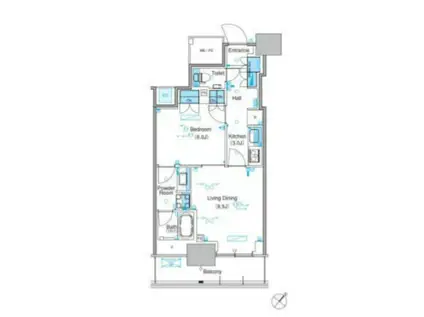 パークアクシス豊洲キャナル(1LDK/3階)の間取り写真