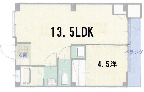 ウイング砂原(1LDK/1階)の間取り写真
