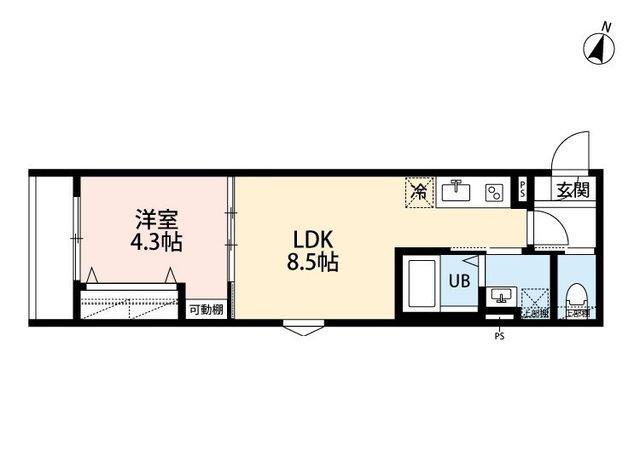 ROBOT HOME 金町(1LDK/3階)の間取り写真
