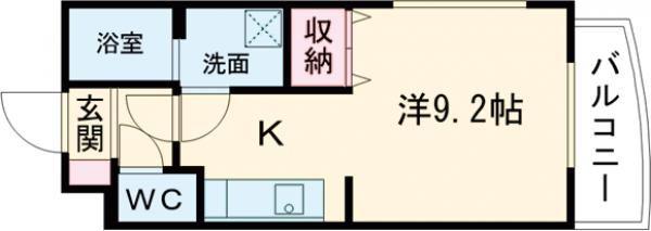 ハイトピア神戸北I(1K/3階)の間取り写真