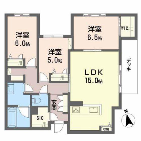 ミラベル シエロ(3LDK/1階)の間取り写真