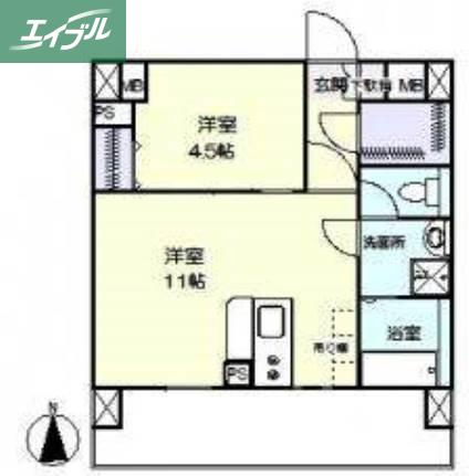 VETS U BLD(1LDK/7階)の間取り写真