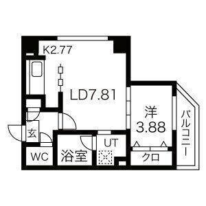 ブランカシータ(1LDK/3階)の間取り写真