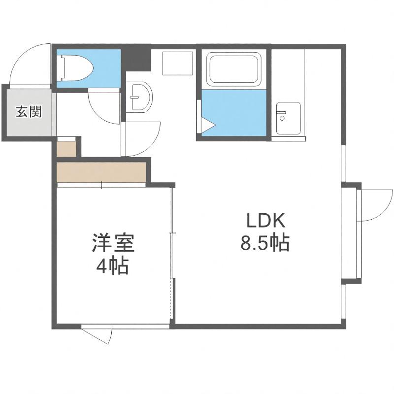 ARDEN(1LDK/1階)の間取り写真