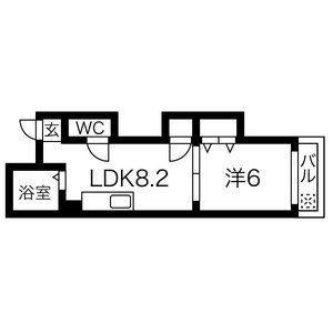 ミレイ大宮(1LDK/3階)の間取り写真