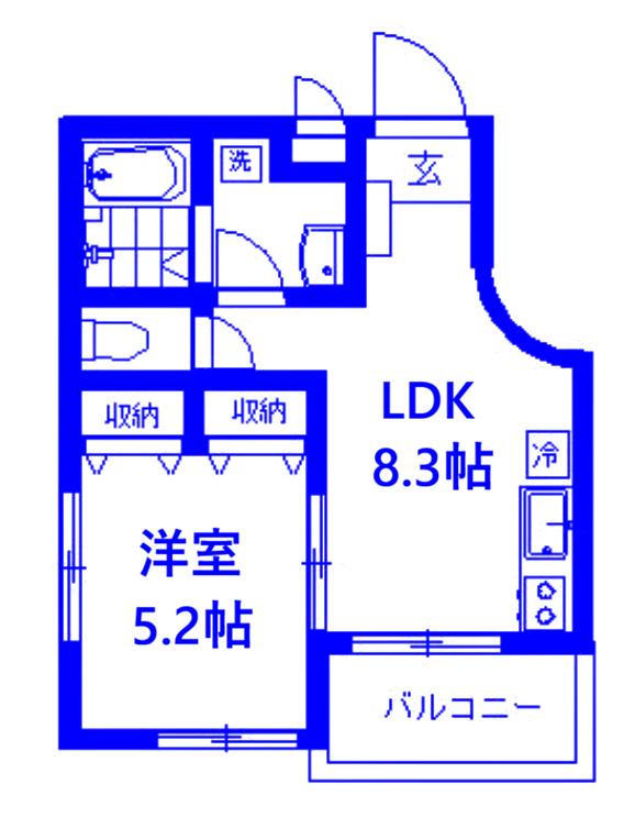 SPERANZA武蔵小杉(1LDK/1階)の間取り写真
