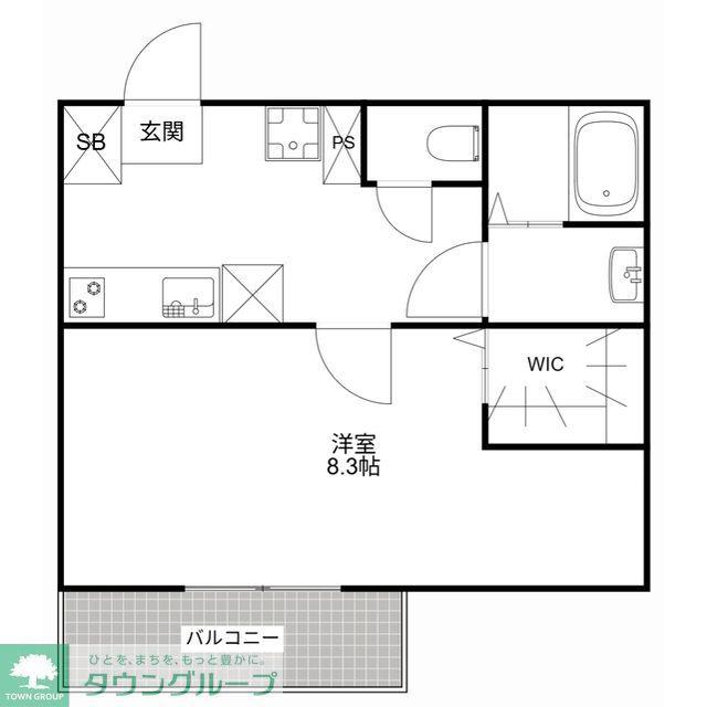 MQUARTO淵野辺共和(1K/2階)の間取り写真