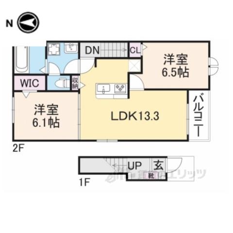 ベル・エクラ2(1LDK/2階)の間取り写真