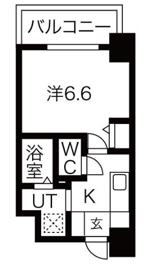 プレデコート北田辺(1K/7階)の間取り写真
