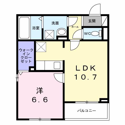 ヒカルサ明石土山(1LDK/2階)の間取り写真