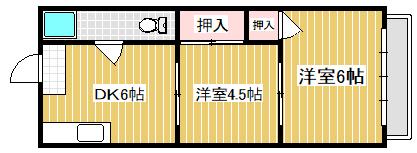 マンションかとう(2DK/3階)の間取り写真