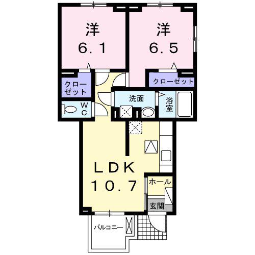 GRANDE MAISON(2LDK/1階)の間取り写真