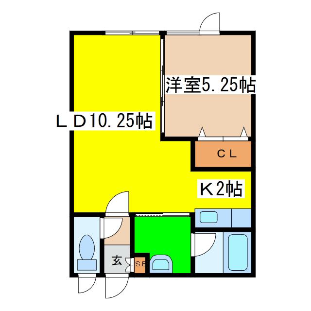 マンションエトピリカ2(1LDK/2階)の間取り写真