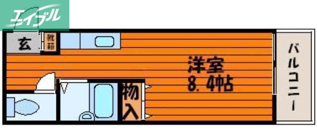 平和地所ビル(ワンルーム/5階)の間取り写真