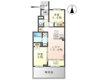 グリシナ(2LDK/1階)の間取り写真