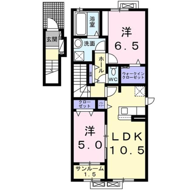 CCQI A(2LDK/2階)の間取り写真
