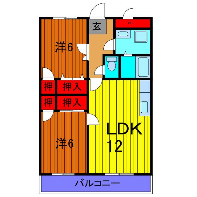 レジデンス谷中(2LDK/3階)の間取り写真