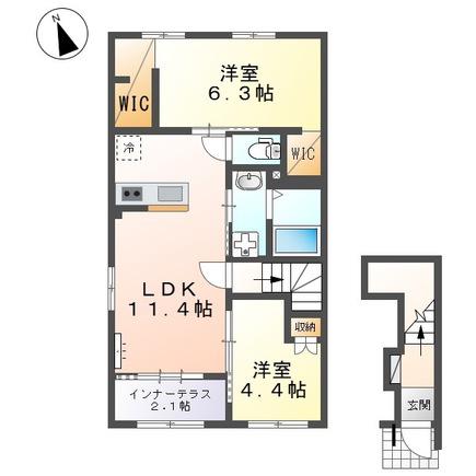 パドレ ムールトメスク(2LDK/2階)の間取り写真