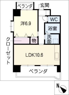 ラコンテ平安(1LDK/2階)の間取り写真