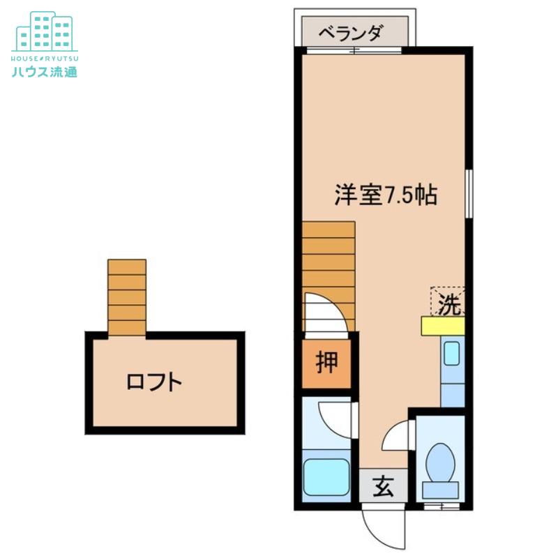 クリスティハウス(ワンルーム/2階)の間取り写真