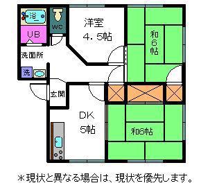 フレグランス台田(3DK/1階)の間取り写真