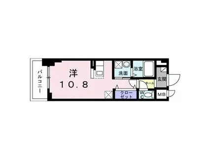 プラチナコート(1K/8階)の間取り写真