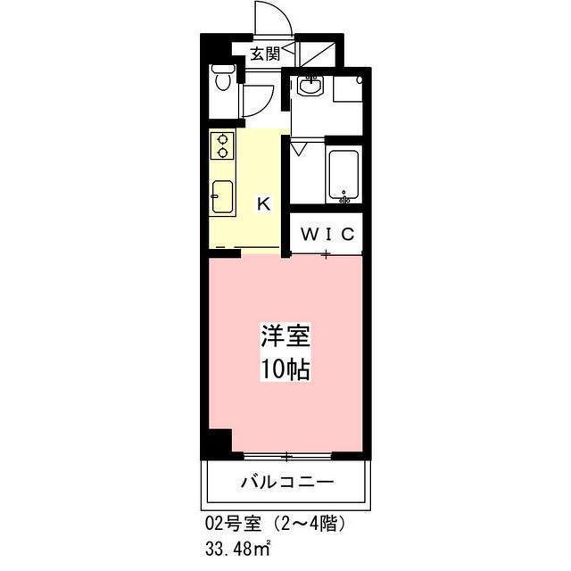 THE SIX(1K/3階)の間取り写真