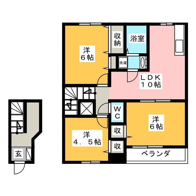 フルール桜森(3LDK/2階)の間取り写真