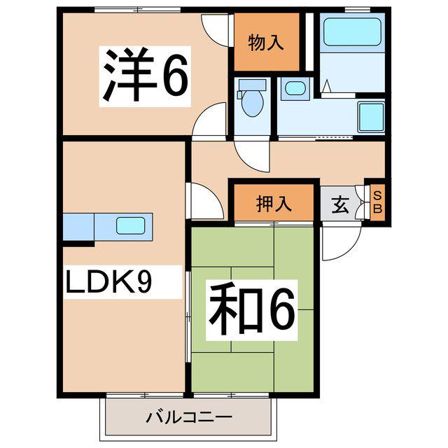 スターハイツ(2LDK/1階)の間取り写真