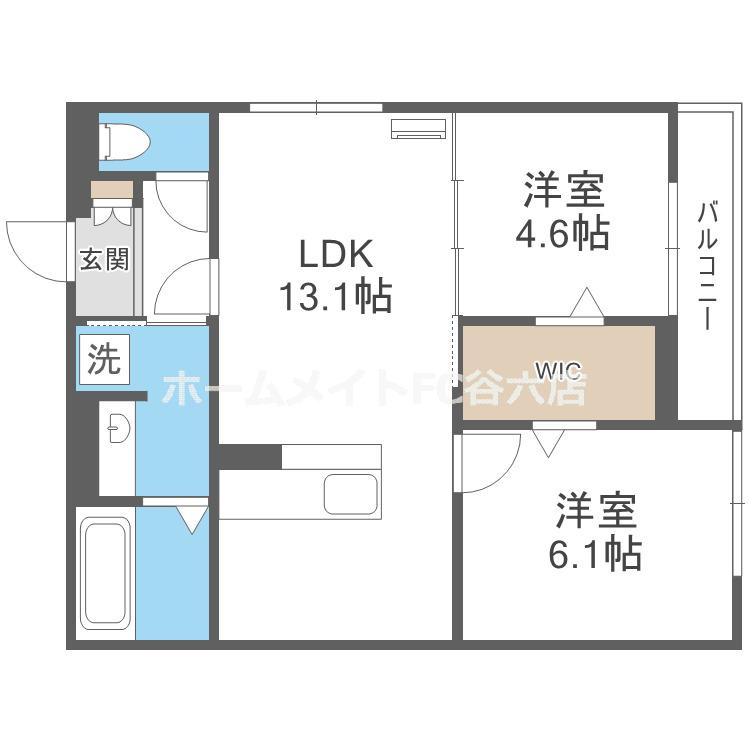 ナティサウス(2LDK/1階)の間取り写真